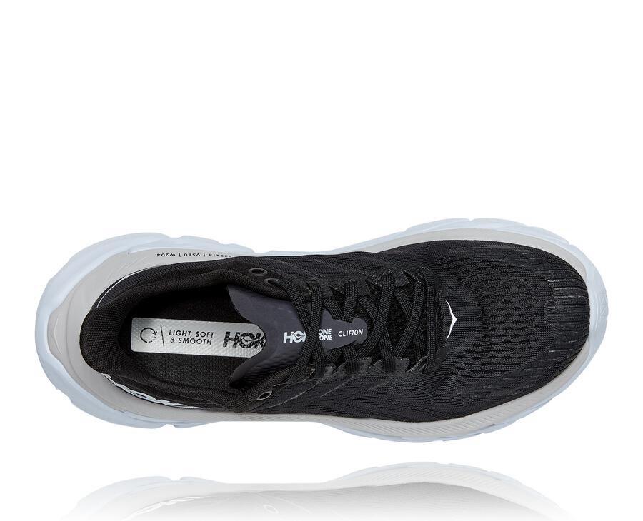 Hoka Australia One One Clifton Edge - Mens Running Shoes Black/White - TWLHC-1368